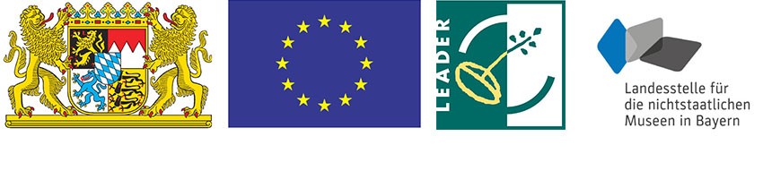 Logos: Bayerisches Staatsministerium für Ernährung, Landwirtschaft und Forsten, EU, Leader