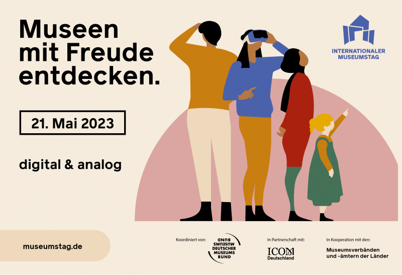 Grafik Museen mit Freude entdecken Internationaler Museumstag am 21.05.2023